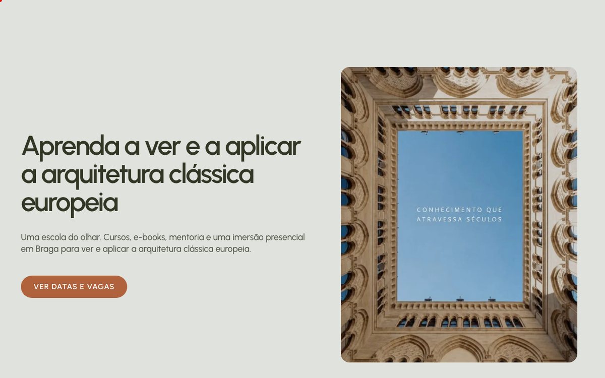 Página inicial do site Arquitetando na Europa