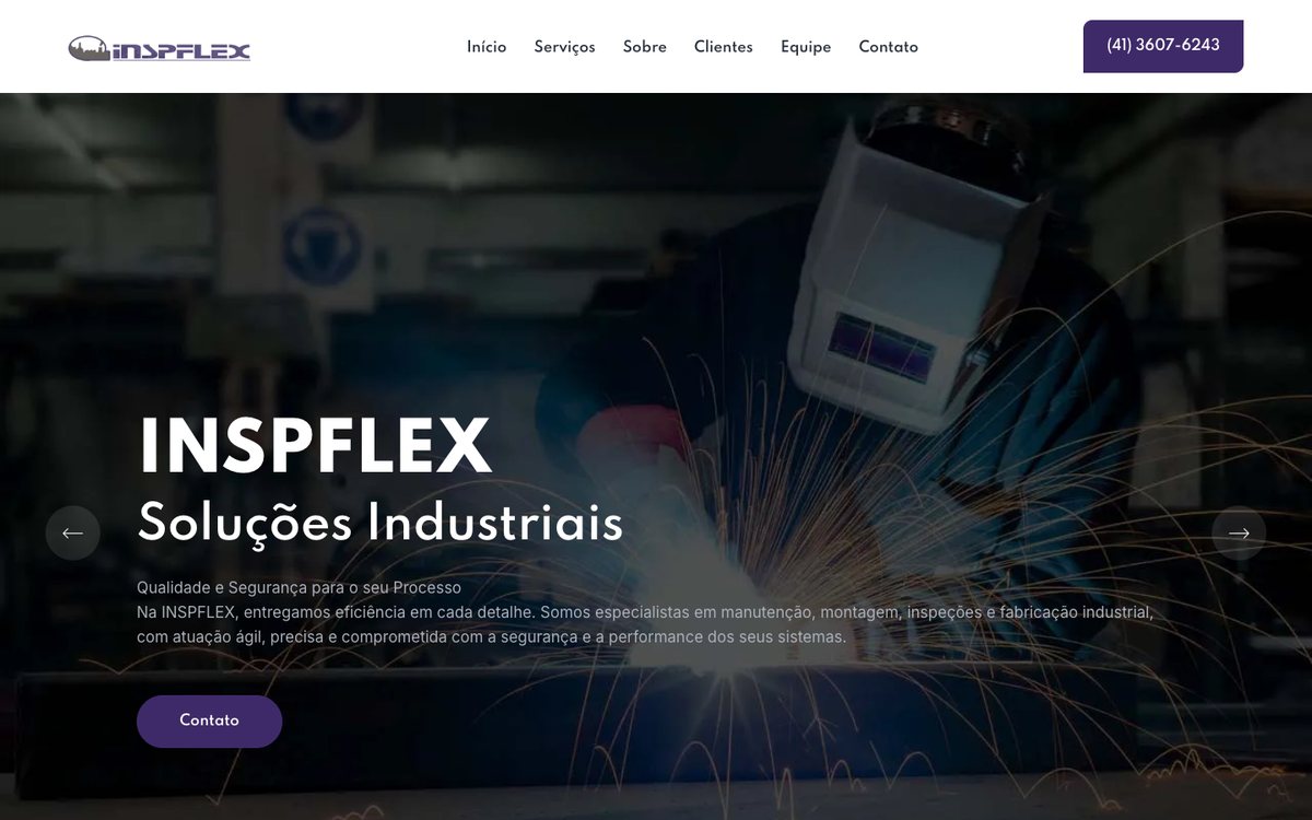 Página inicial do site Inspflex